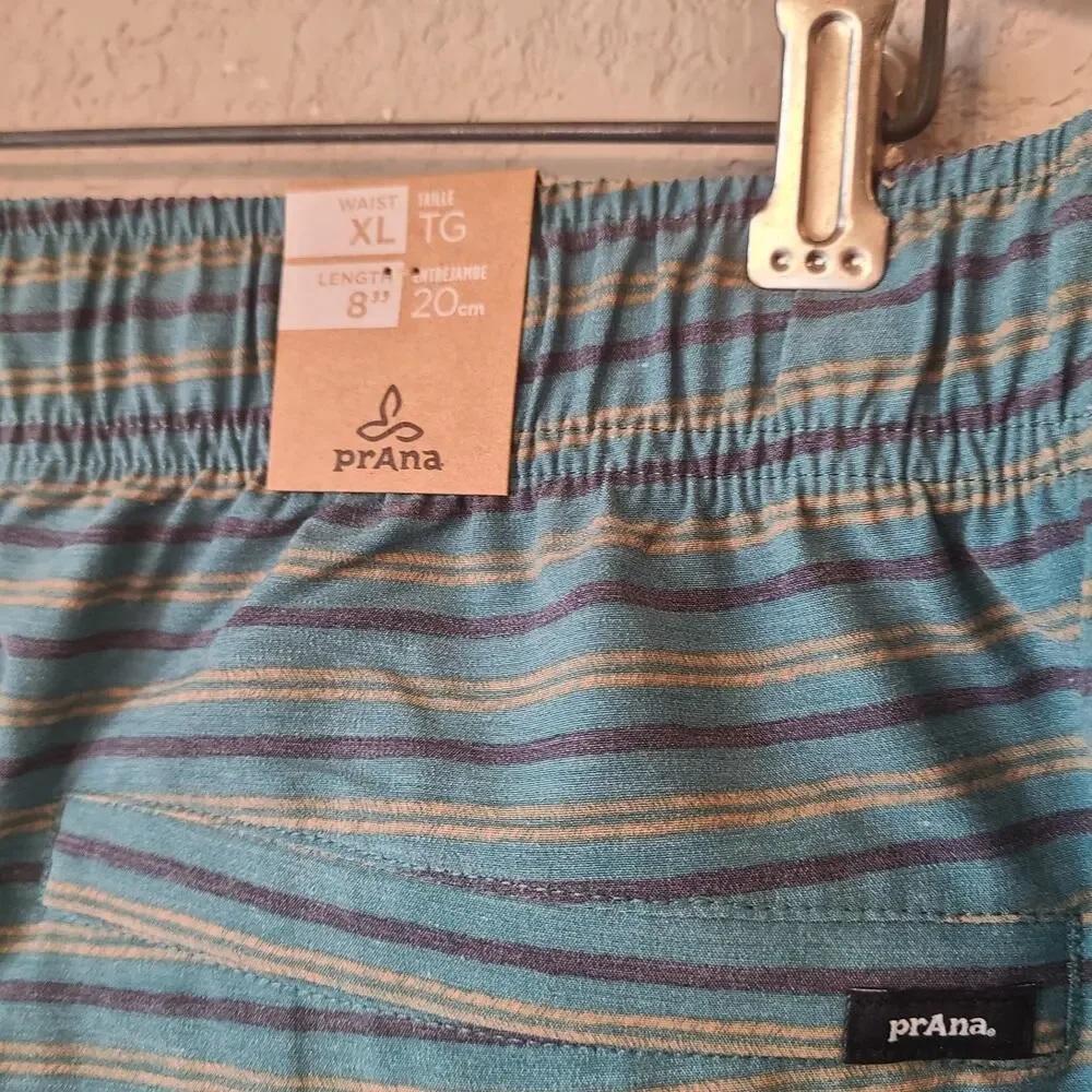 Prana Metric E-Waist Shorts Swim Trunks‎ Mens XL Blue Drawstring Organic SPF 50